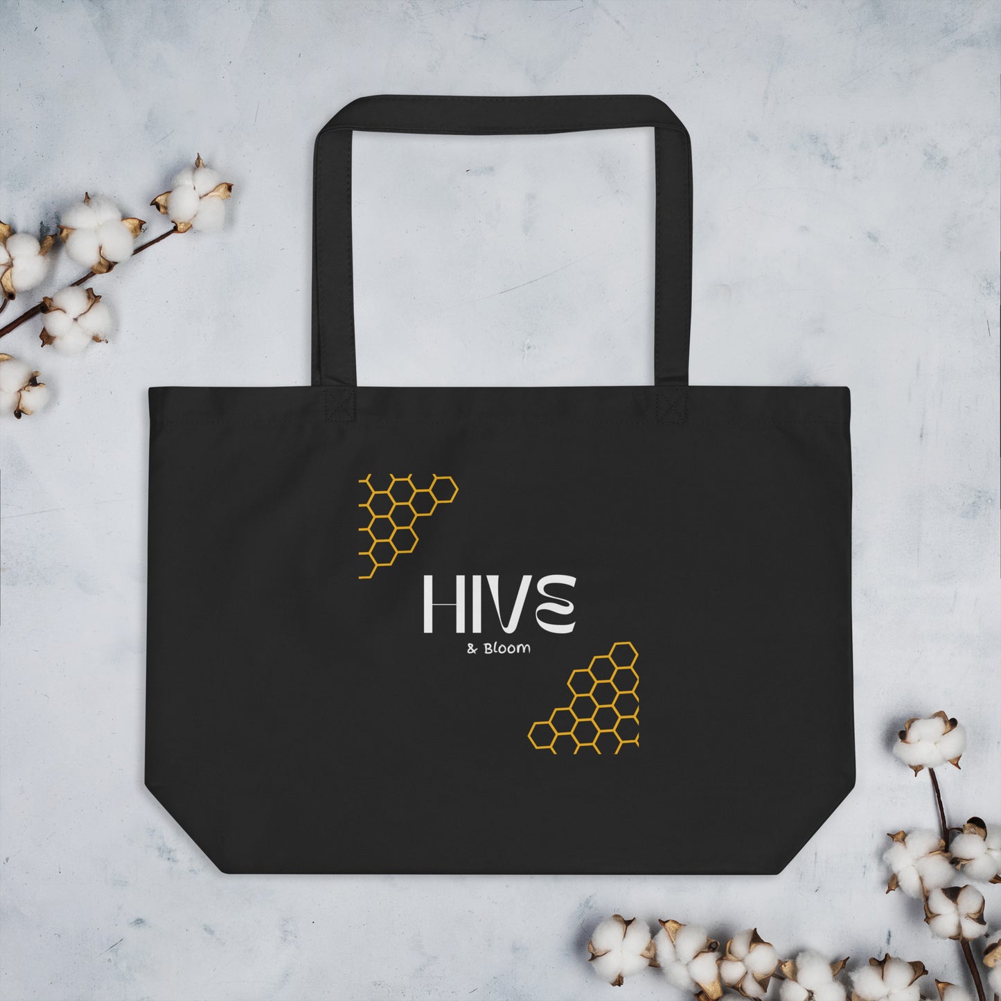 Hive and Bloom Large organic tote bag