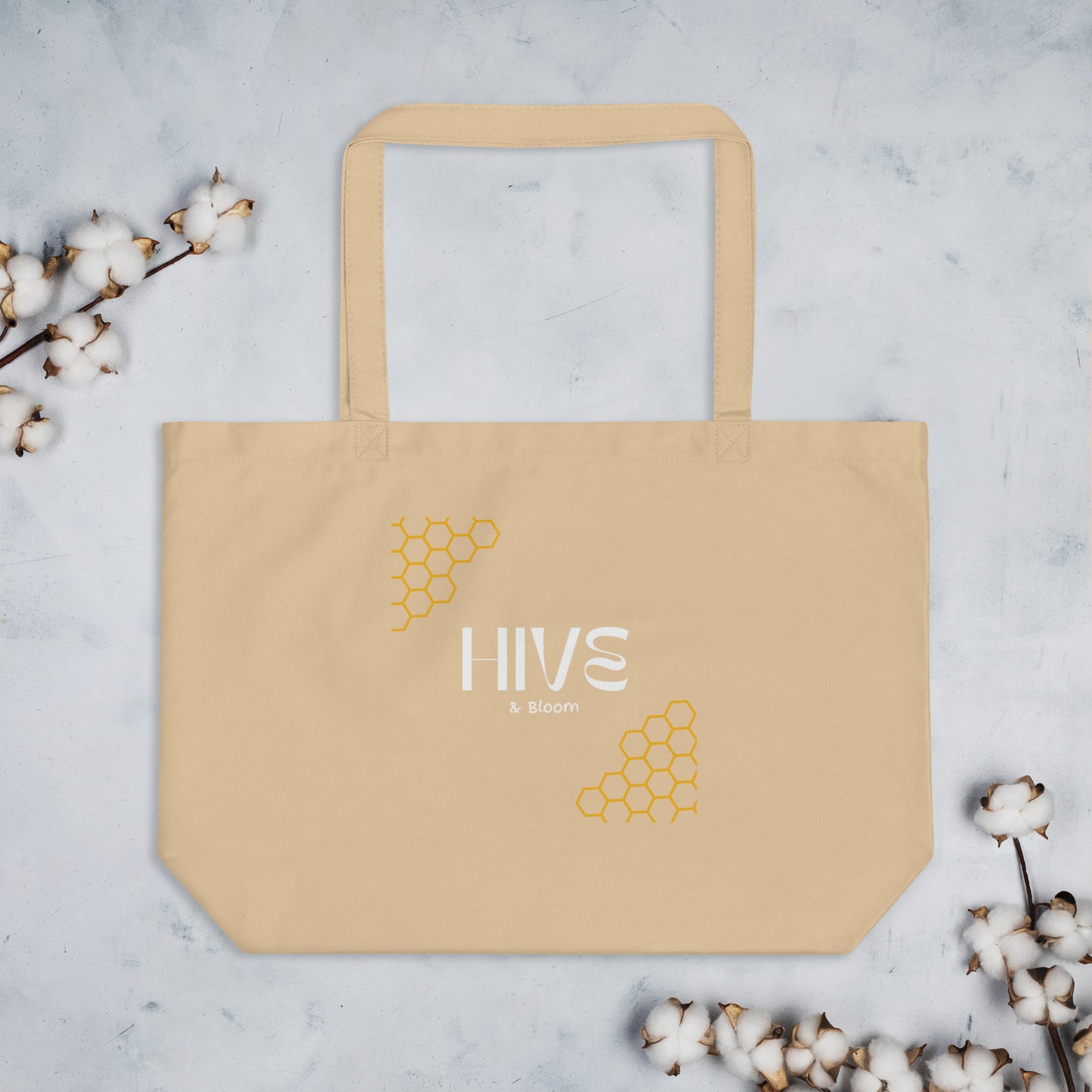 Hive and Bloom Large organic tote bag