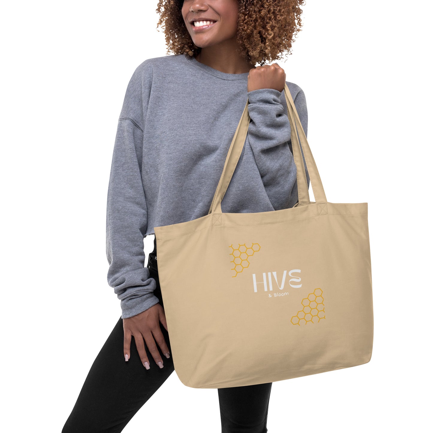 Hive and Bloom Large organic tote bag